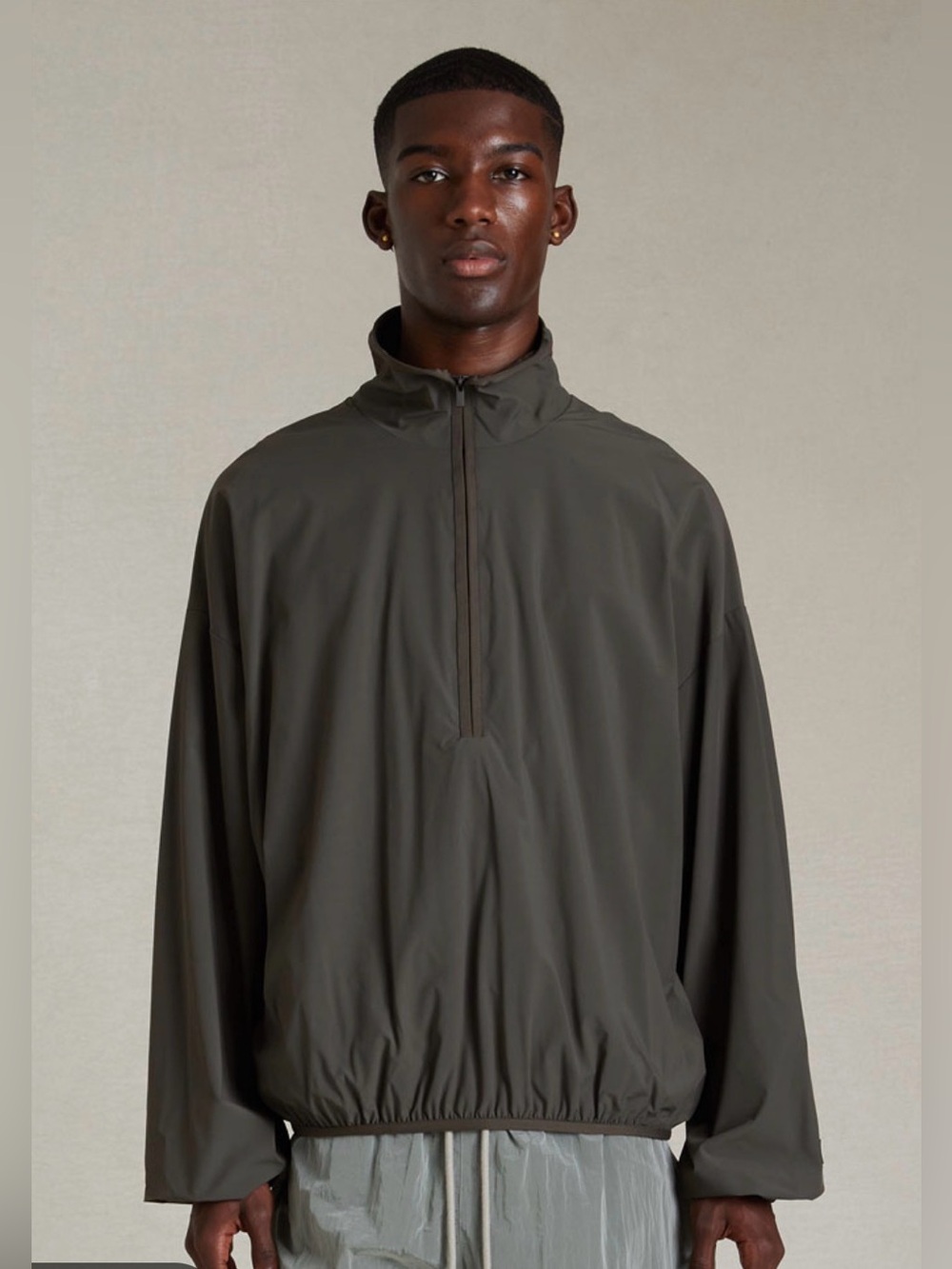 Fear of God Essentials Nylon Half Zip Mock Neck Sweatshirt